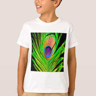 T-shirt Neon Colors Peacock Feather