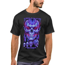 Néon Crâne Cyber T Shirt Graphique Streetwear Futu