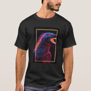 T-shirt Neon Godzilla Polygons