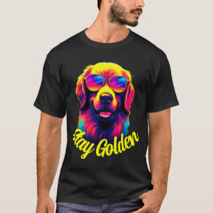T-shirt Neon Golden Retriever