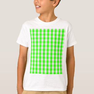 T-shirt Neon Green En vichy Motif par Shirley Taylor