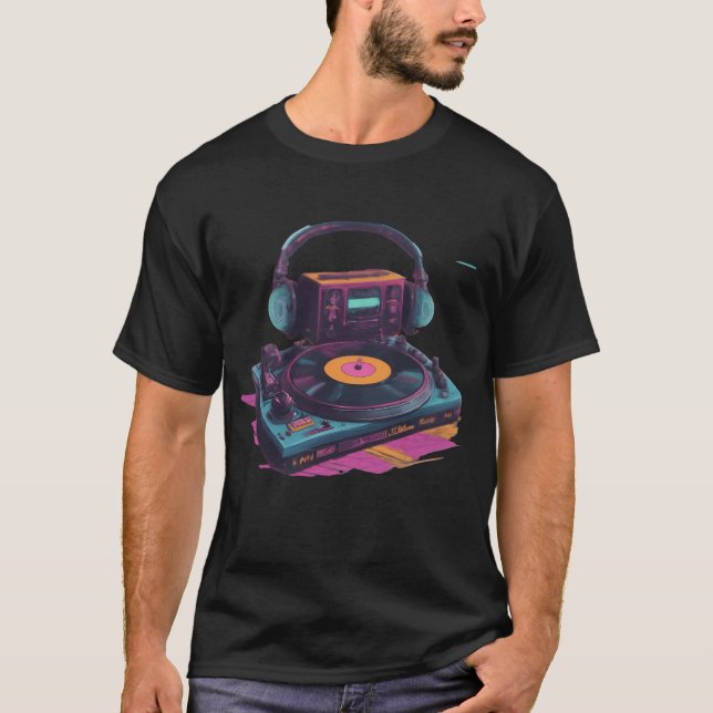 T-shirt Neon Groove Retro DJ Vibes Collection funny (Devant)