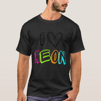 T-shirt Neon I Heart Neon BLACK