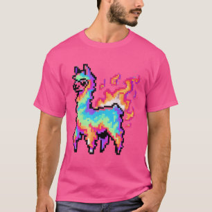 T-shirt Néon lama pixelé