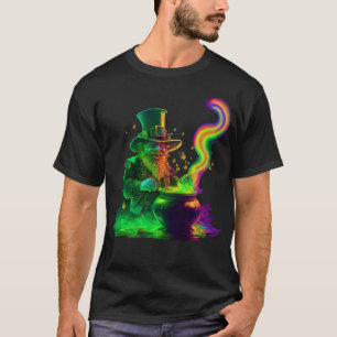 T-shirt Neon Leprechaun Rainbow