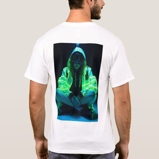 T-shirt Neon Llow in the Dark Girl Cinématique auto-illumi (Dos)