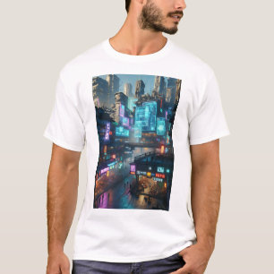 T-shirt Neon Metropolis : Scène de rue Cyber Punk
