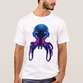 T-shirt Neon OctoRobot Face
