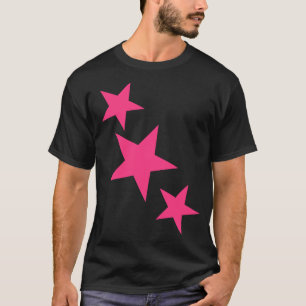 T-shirt Neon Pink Star Print T Shirt