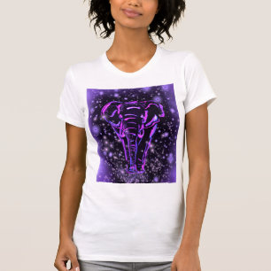 T-shirt Neon Purple Pink Elephant Marcher - Nuit étoilée