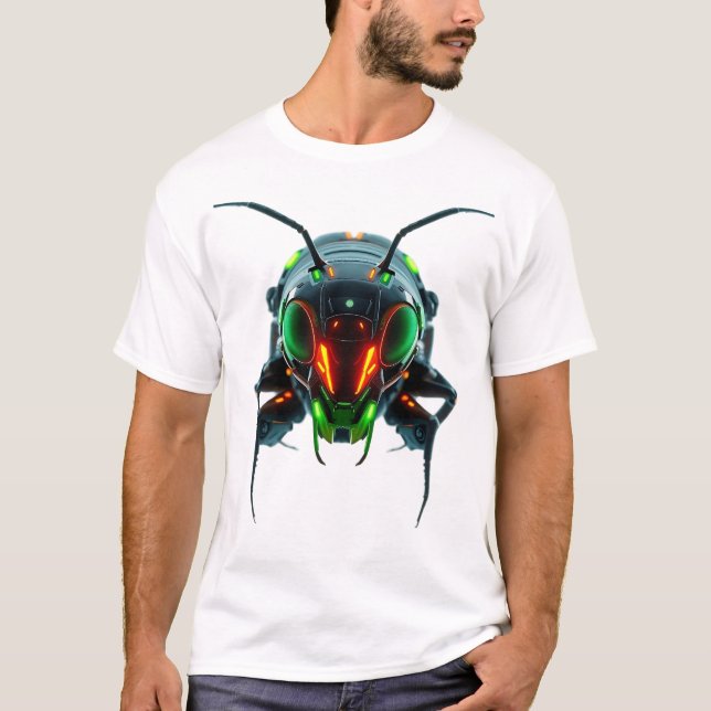 T-shirt Neon Robotique Termite Face Art (Devant)