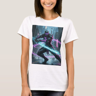 T-shirt Neon Samurai Warrior Shirt