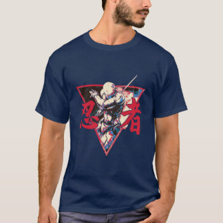 T-shirt Neon Shadow Ninja - Dynamic Japanese Warrior Art