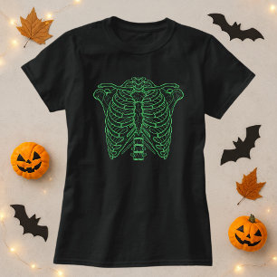 T-shirt Neon Skeleton Ribcage Halloween