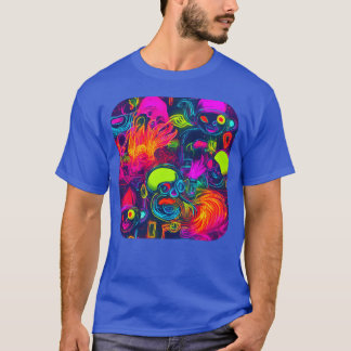 T-shirt Neon Style 80s Retro Party Color Glow funny