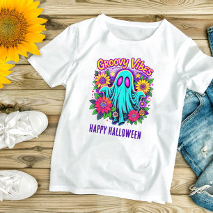 T-shirt Neon tendance Floral Retro Ghost Super Halloween