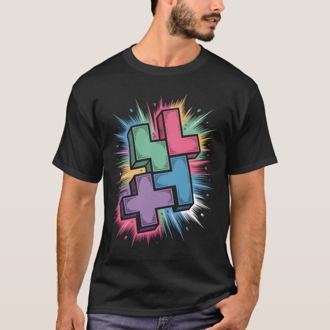T-shirt Neon Tetris (Devant)