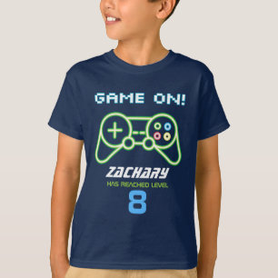 T-shirt Neon Video Game Arcade Birthday Shirt