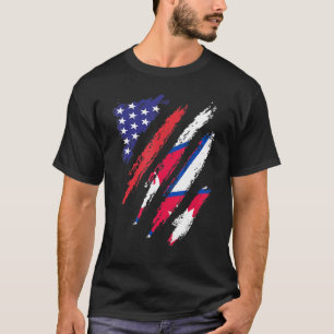 T-shirt Népal Américain Drapeau Cultivé USA Patriot Hérita