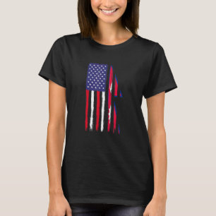 T-shirt Népalais Racines à demi-drapeau américain Patrioti