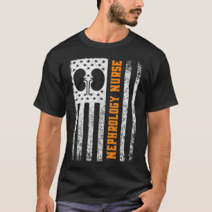T-shirt Néphrologie Infirmière Drapeau Rein Dialyse Renal