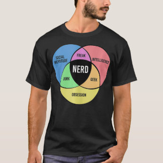 T-shirt Nerd Funny Geek Freak Dork Intelligence Obsession 