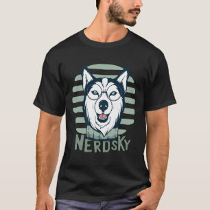 T-shirt Nerd Husky Avec Lunettes