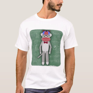 T-shirt Nerdy Cinquante-Années Goofy Fun Sock Monkey Carto