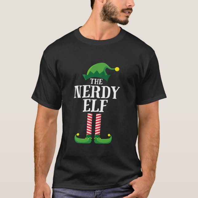 T-shirt Nerdy Elf Matching Family Group (Devant)