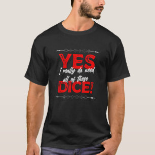 T-shirt Nerdy Gaming D20 Rpg Dice Dire Citation Graphique