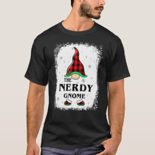 T-shirt Nerdy Gnome Buffalo Plaid Matching Family Xmas Paj