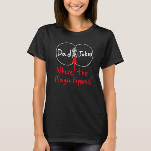 T-shirt Nerdy Papa Blague Venn Diagram Où La Magie S'Est P