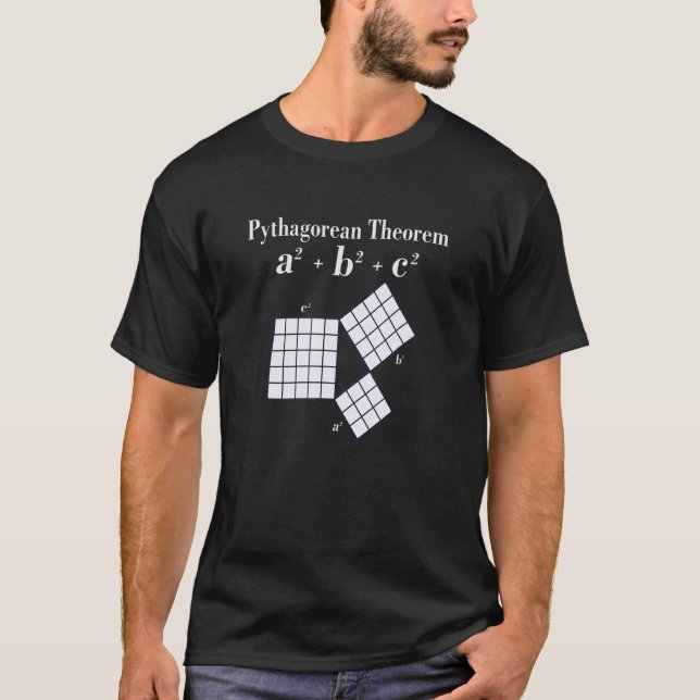 T-shirt Nerdy Pythagore Théorème Triangles Enseignant Math (Devant)