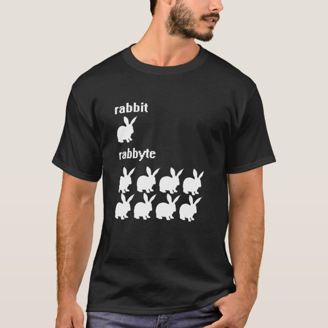 T-shirt Nerdy Rabbit Bit Byte Computer Scientist (Devant)