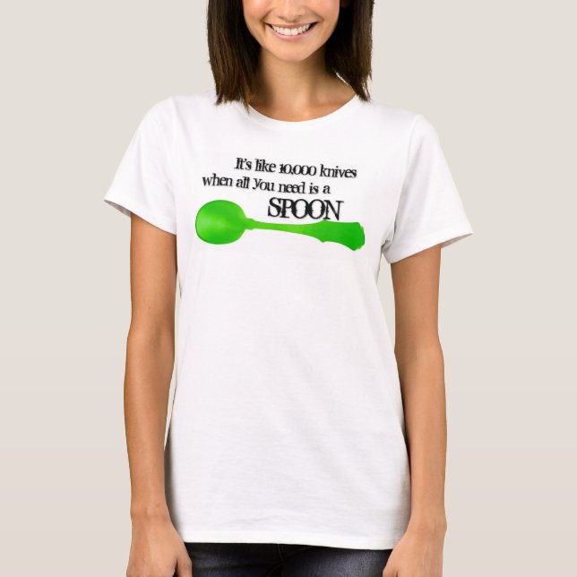 T-shirt N'est pas il vert ironique de chemise de cuillère (Devant)