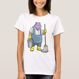 T-shirt Nettoyage de Pâques d'hippopotame