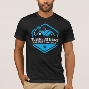 T-shirt Nettoyage Moderne de Maison Bleue sous Pression Ne
