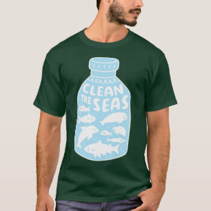 T-shirt Nettoyer La Mer Triste Animaux De L'Océan Trappé D