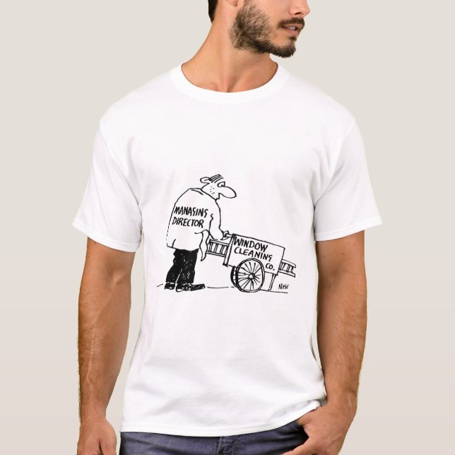 T-shirt Nettoyeur de fenêtre avec panier de nettoyage de f (Devant)