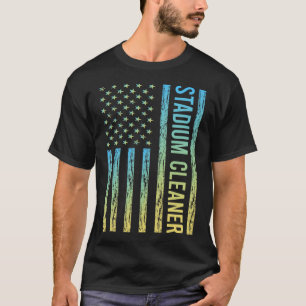 T-shirt Nettoyeur de stade bleu jaune