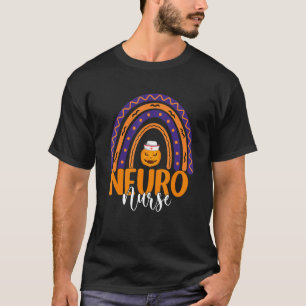 T-shirt Neuro Nurse Halloween Citrouille Rainbow Neuroscie