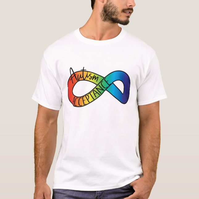 T-shirt Neurodiversité Acceptation de l'autisme Arc-en-cie (Devant)