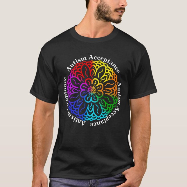 T-shirt Neurodiversité Autisme Acceptation Arc en ciel Man (Devant)