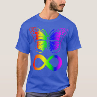 T-shirt Neurodiversité Autisme TDAH Arc-en-ciel papillon