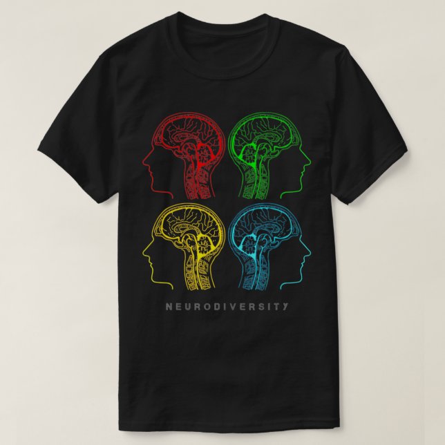 T-shirt Neurodiversité pour TDAH et Autisme Cerveau graphi (Design devant)