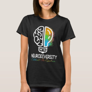 T-shirt Neurodiversité Spectre Autisme Asd Adhd Rainbow Br
