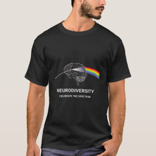 T-shirt Neurodiversité Spectre Autisme Asd Adhd Rainbow Br