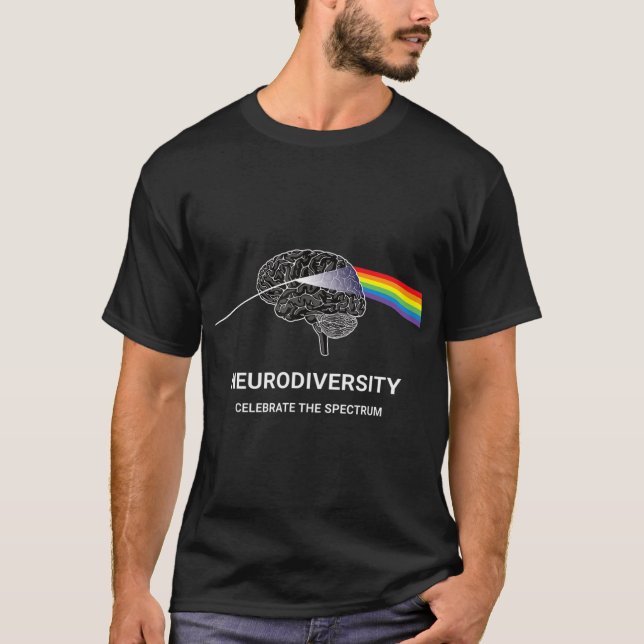 T-shirt Neurodiversité spectre autiste DMPS TDAH arc-en-ci (Devant)