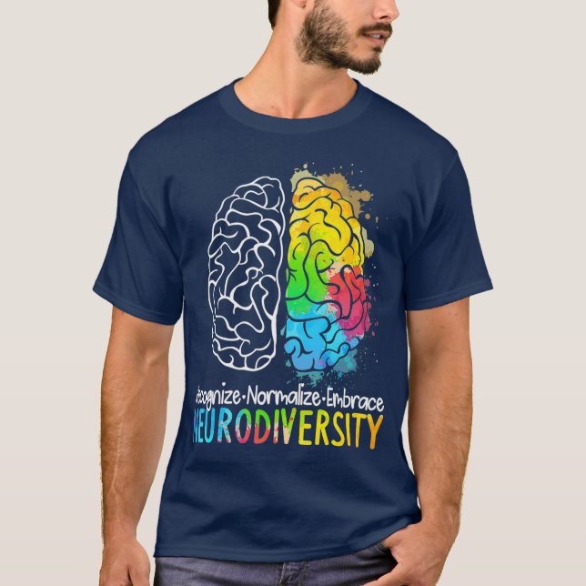 T-shirt Neurodiversité Spectre d'autisme DMPS TDAH arc-en- (Devant)