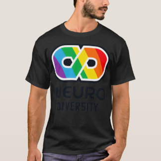 T-shirt NEUROdiversity Rainbow Ribbon espagnol rose